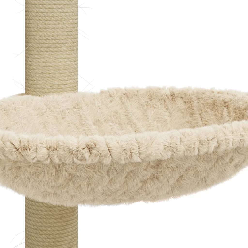 Albero per Gatti con Palo Tiragraffi in Sisal Crema 74 cm | homemem39