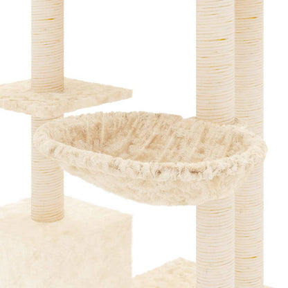Albero per Gatti con Tiragraffi in Sisal Crema 142 cm - homemem39