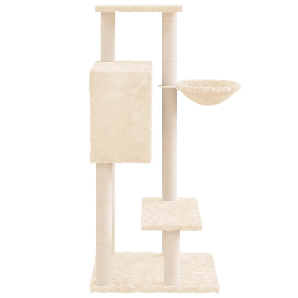 Albero per Gatti con Tiragraffi in Sisal Crema 108,5 cm - homemem39
