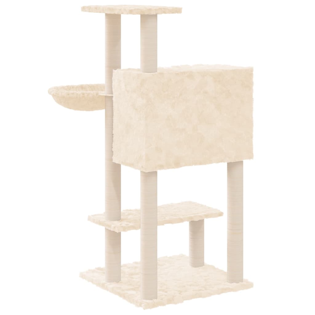 Albero per Gatti con Tiragraffi in Sisal Crema 108,5 cm - homemem39