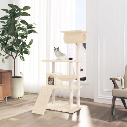 Albero per Gatti con Tiragraffi in Sisal Crema 131 cm - homemem39