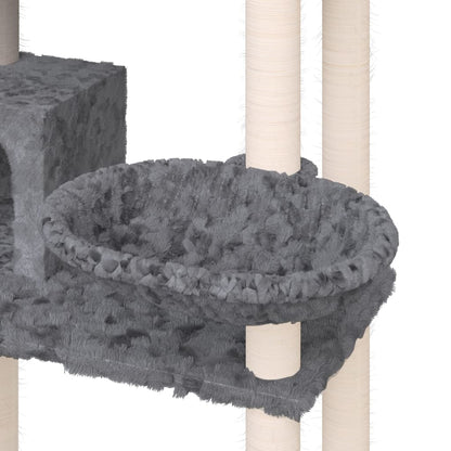 Albero per Gatti con Tiragraffi in Sisal Grigio Scuro 131 cm - homemem39