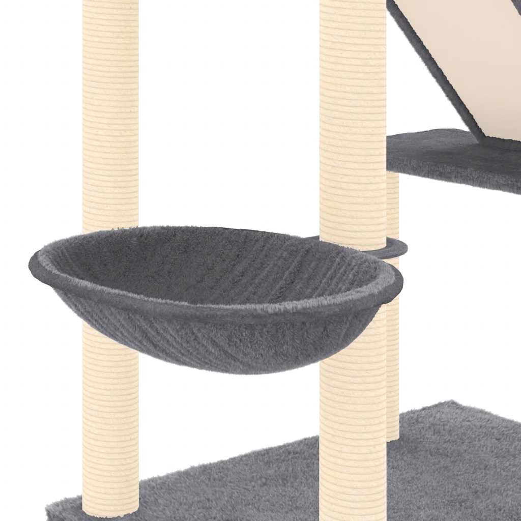 Albero per Gatti Pavimento Soffitto Grigio Scuro 277-303 cm | homemem39