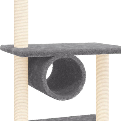 Albero per Gatti con Tiragraffi in Sisal Grigio Scuro 279 cm - homemem39