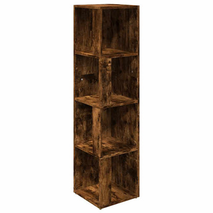 Scaffale Angolare Rovere Fumo 33x33x132 cm Legno Multistrato