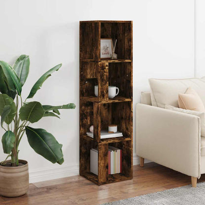 Scaffale Angolare Rovere Fumo 33x33x132 cm Legno Multistrato | homemem39