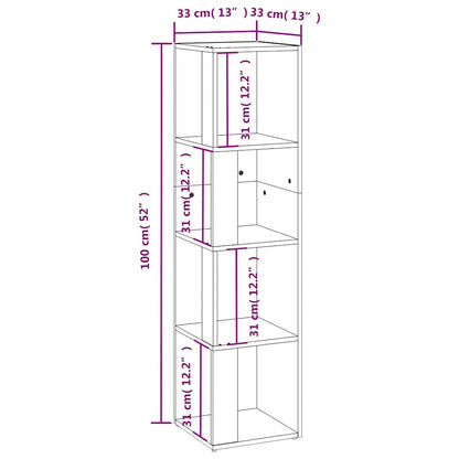 Scaffale Angolare Rovere Fumo 33x33x132 cm Legno Multistrato | homemem39