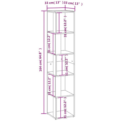 Scaffale Angolare Grigio Sonoma 33x33x164,5cm Legno Multistrato