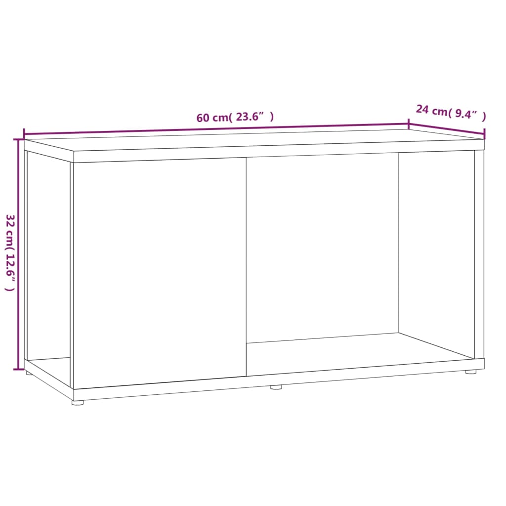Mobile Porta TV Rovere Fumo 60x24x32 cm in Legno Multistrato | homemem39