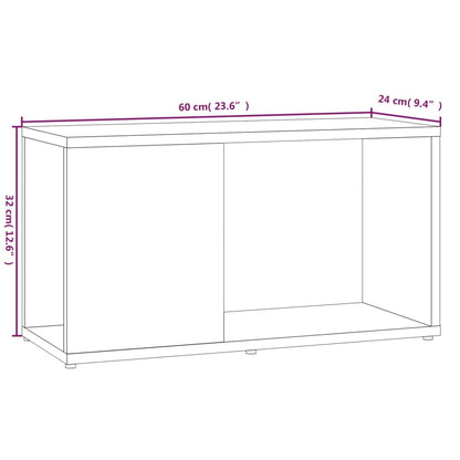 Mobile Porta TV Rovere Fumo 60x24x32 cm in Legno Multistrato | homemem39
