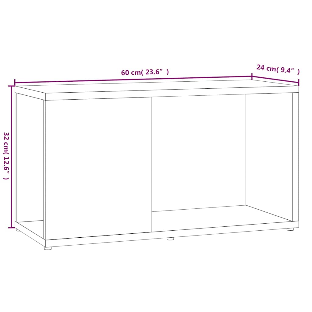 Mobile Porta TV Grigio Sonoma 60x24x32 cm in Legno Multistrato