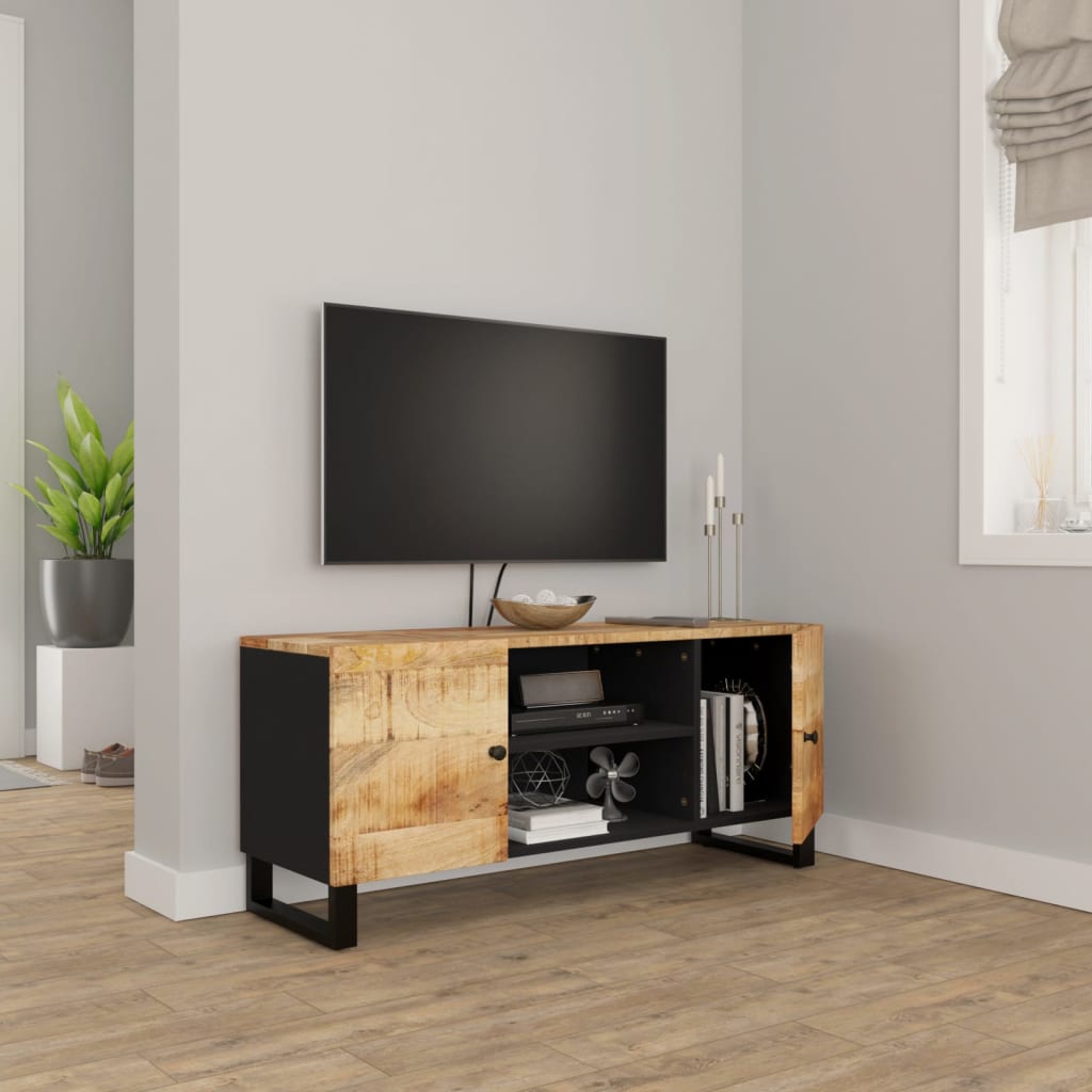 Mobile Porta TV 105x33x46cm in Legno Massello di Mango | homemem39