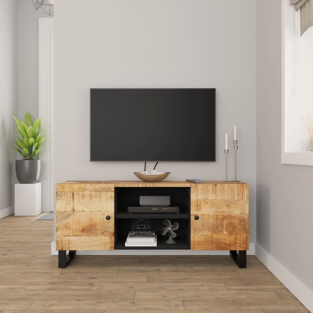 Mobile Porta TV 105x33x46cm in Legno Massello di Mango | homemem39