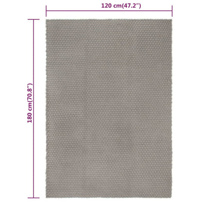 Tappeto Rettangolare Grigio 120x180 cm in Cotone - homemem39