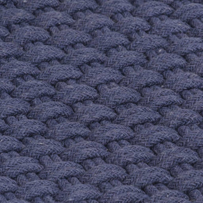 Tappeto Rettangolare Blu Marino 120x180 cm in Cotone - homemem39