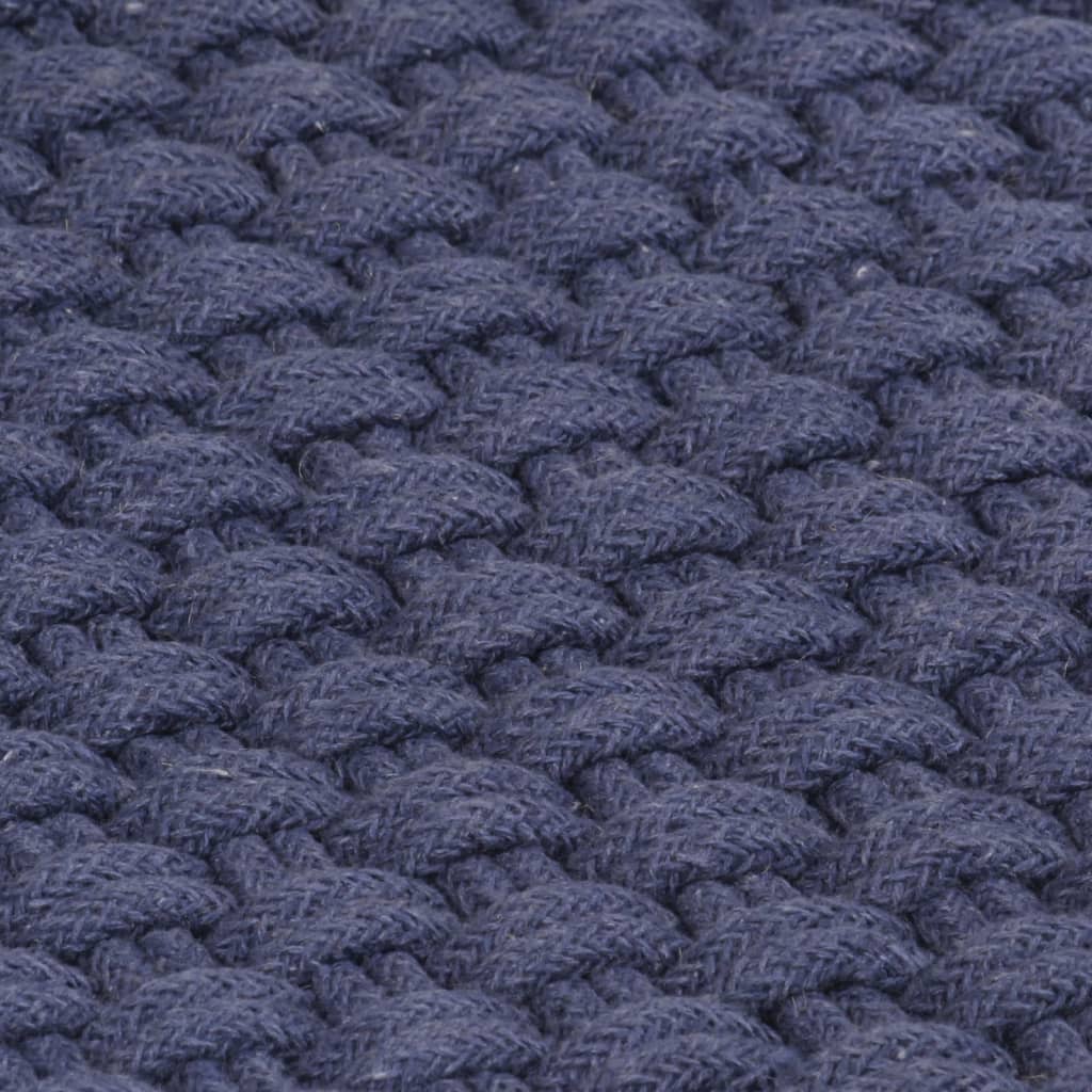 Tappeto Rettangolare Blu Marino 180x250 cm in Cotone - homemem39
