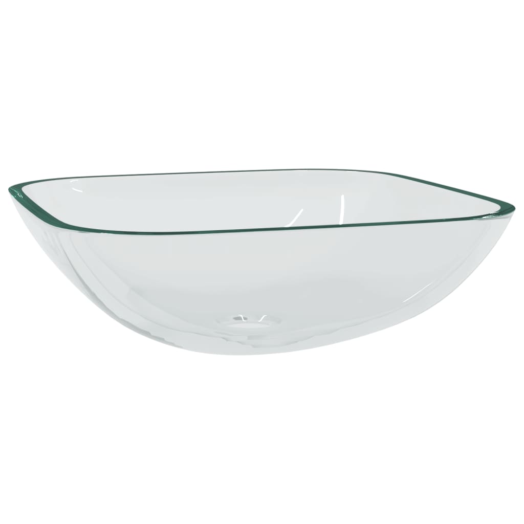 Lavandino in Vetro 42x42x14 cm Trasparente | homemem39