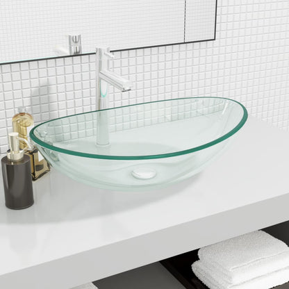 Tempered Glass Sink 54.5x35x15.5 cm Transparent