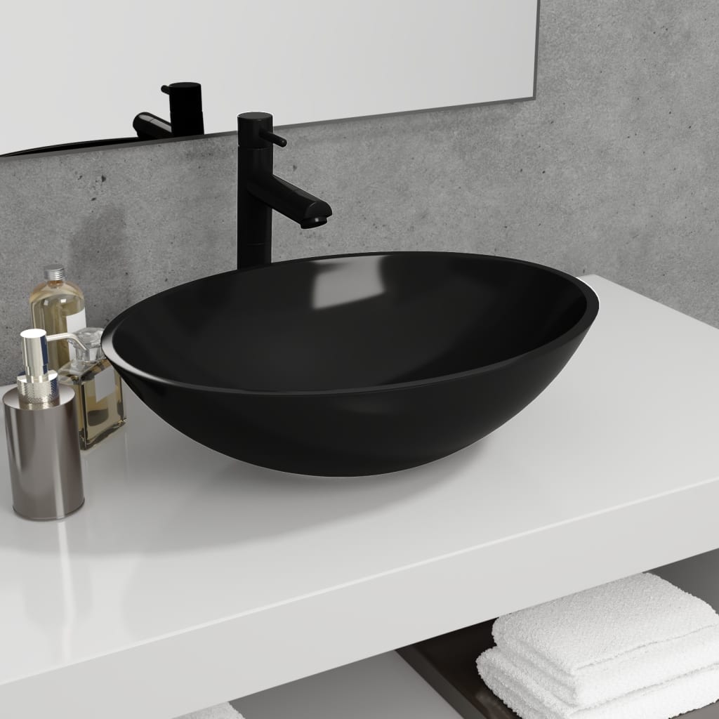 Glass sink 50x37x14 cm Black