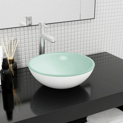 Tempered Glass Sink 35x12 cm White