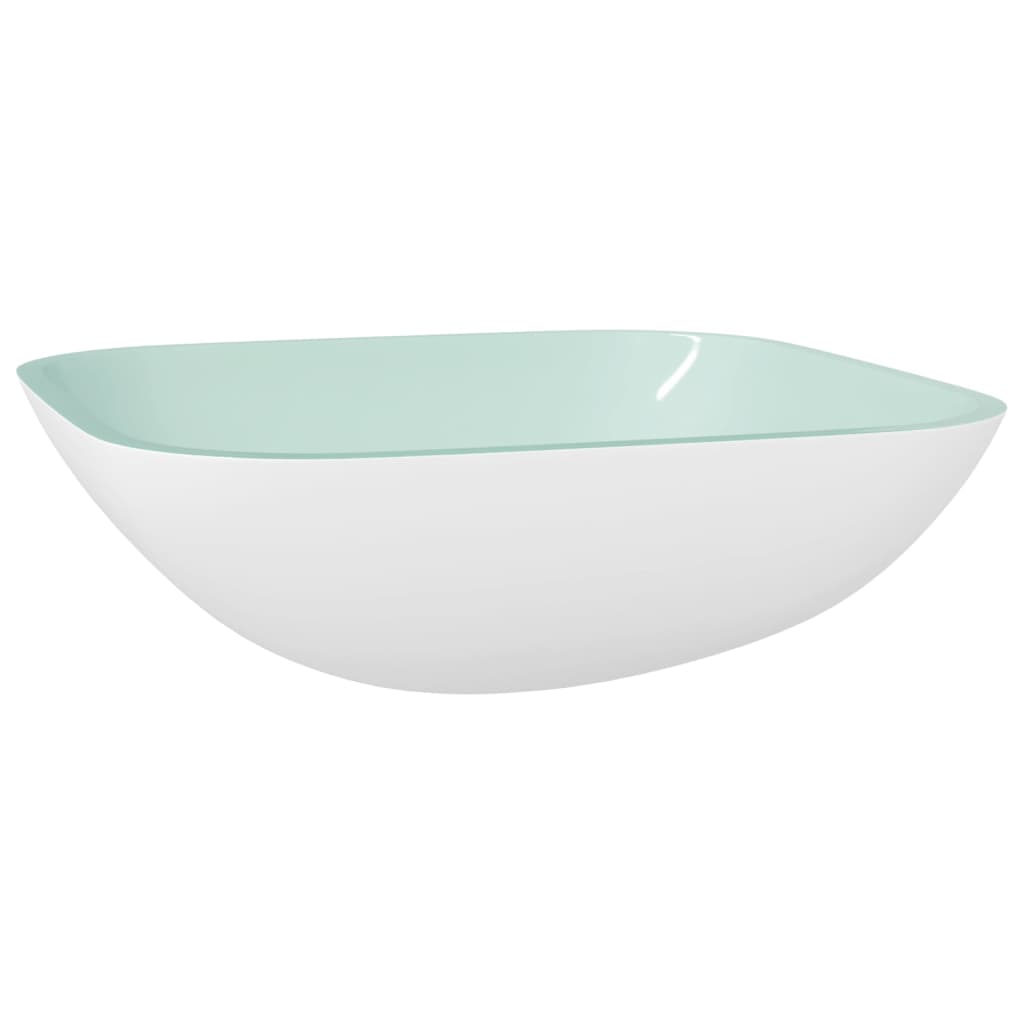 Lavandino in Vetro 42x42x14 cm Bianco | homemem39