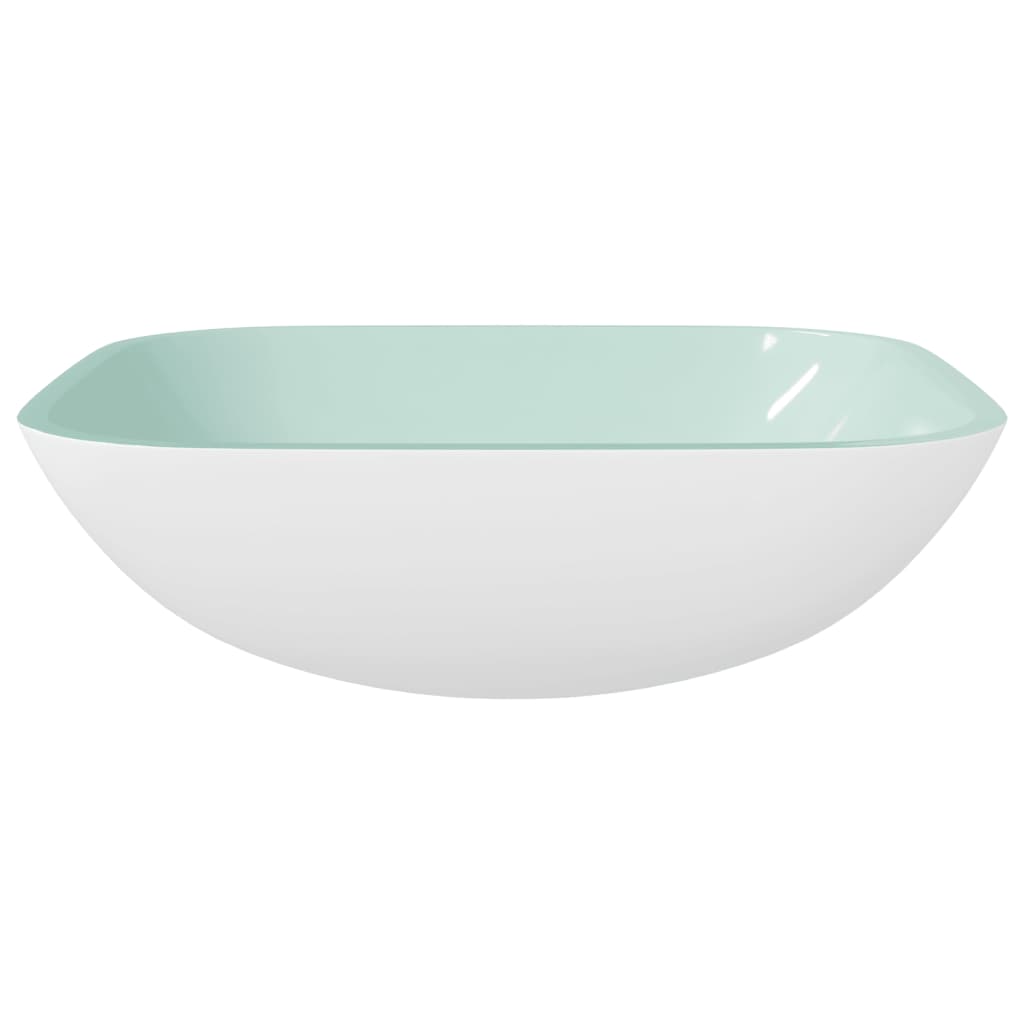 Lavandino in Vetro 42x42x14 cm Bianco | homemem39