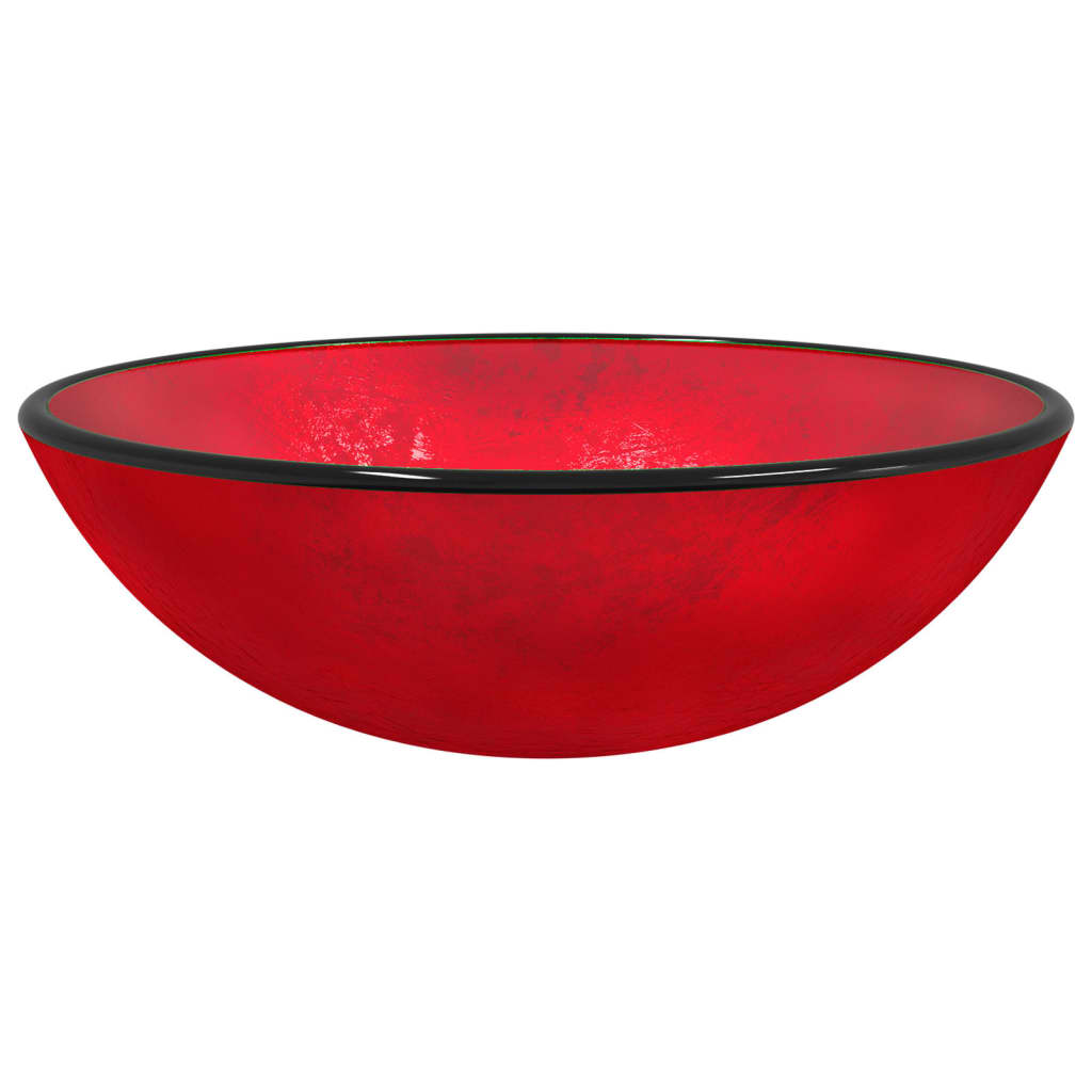 Tempered Glass Sink 42x14 cm Red