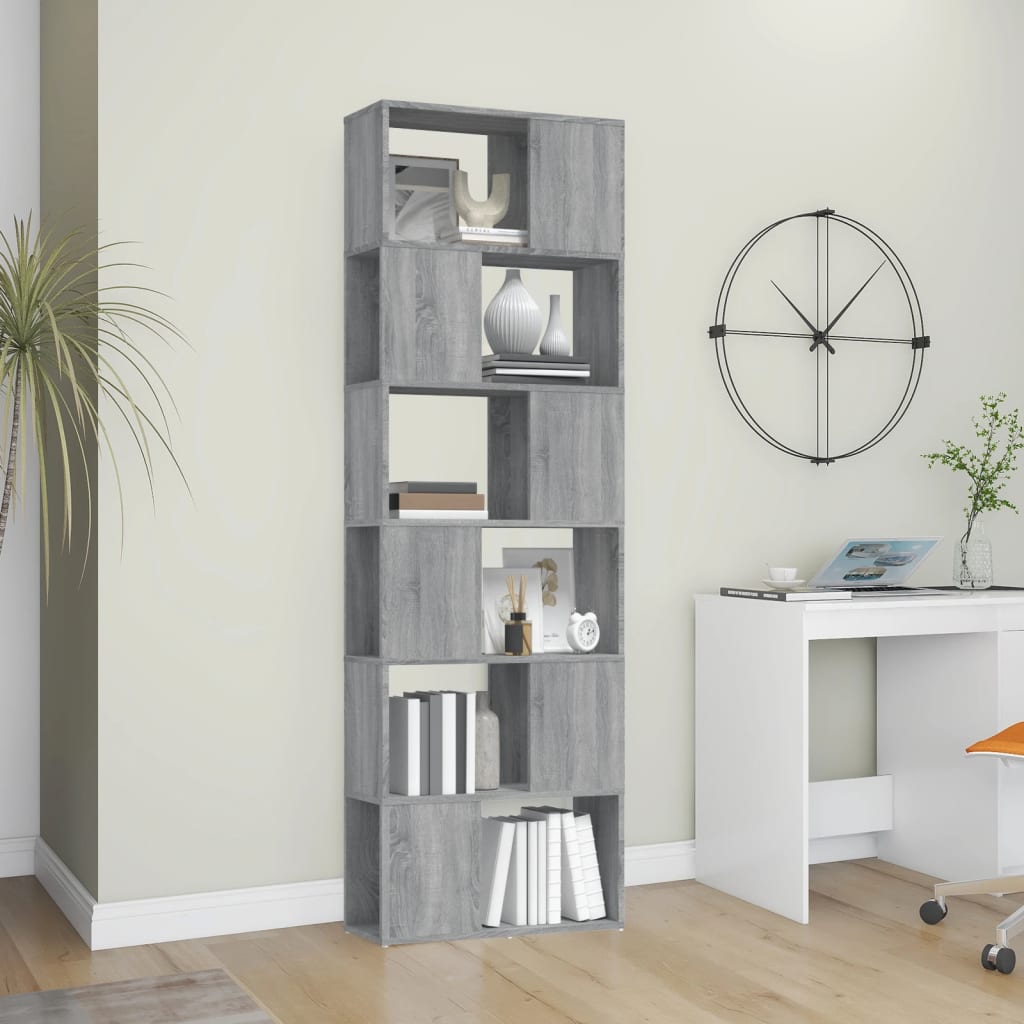 Libreria/Divisorio Grigio Sonoma 60x24x186 cm | homemem39