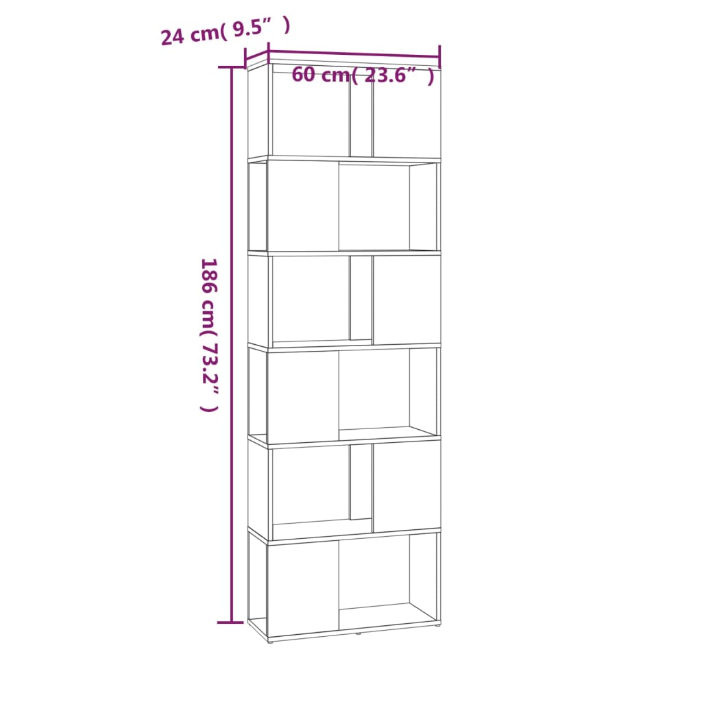 Libreria/Divisorio Grigio Sonoma 60x24x186 cm | homemem39