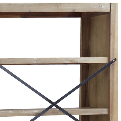 Libreria a 6 Ripiani 80x30x170 cm in Legno Massello di Acacia | homemem39