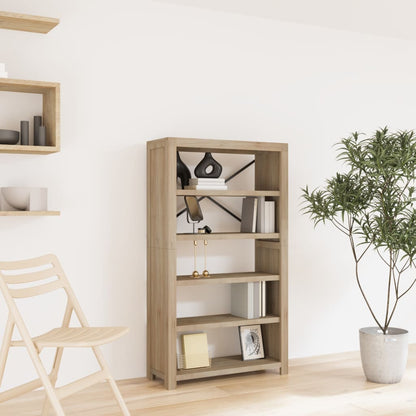 Libreria a 5 Ripiani 80x30x140 cm in Legno Massello di Acacia | homemem39