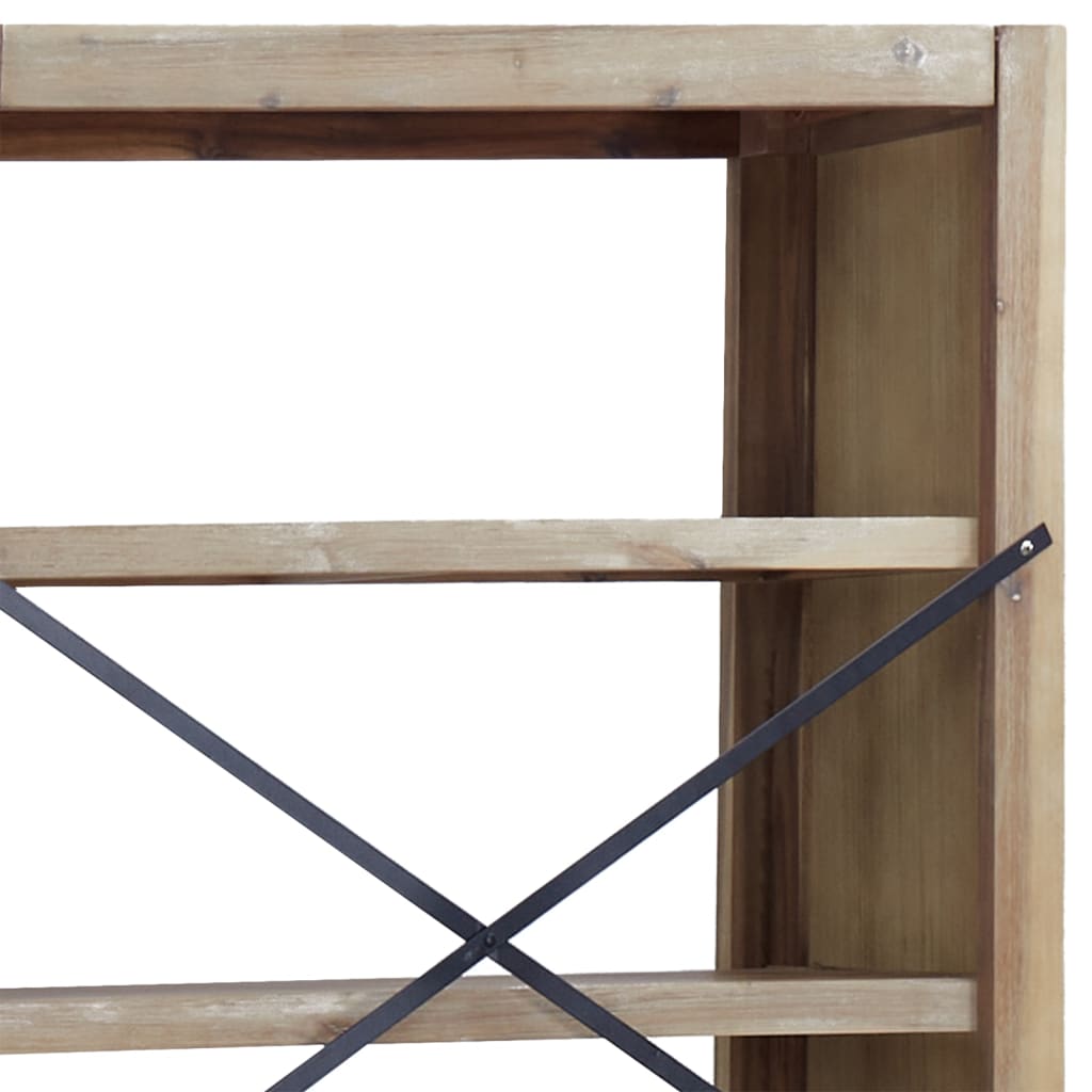 Libreria a 4 Ripiani 80x30x110 cm in Legno Massello di Acacia
