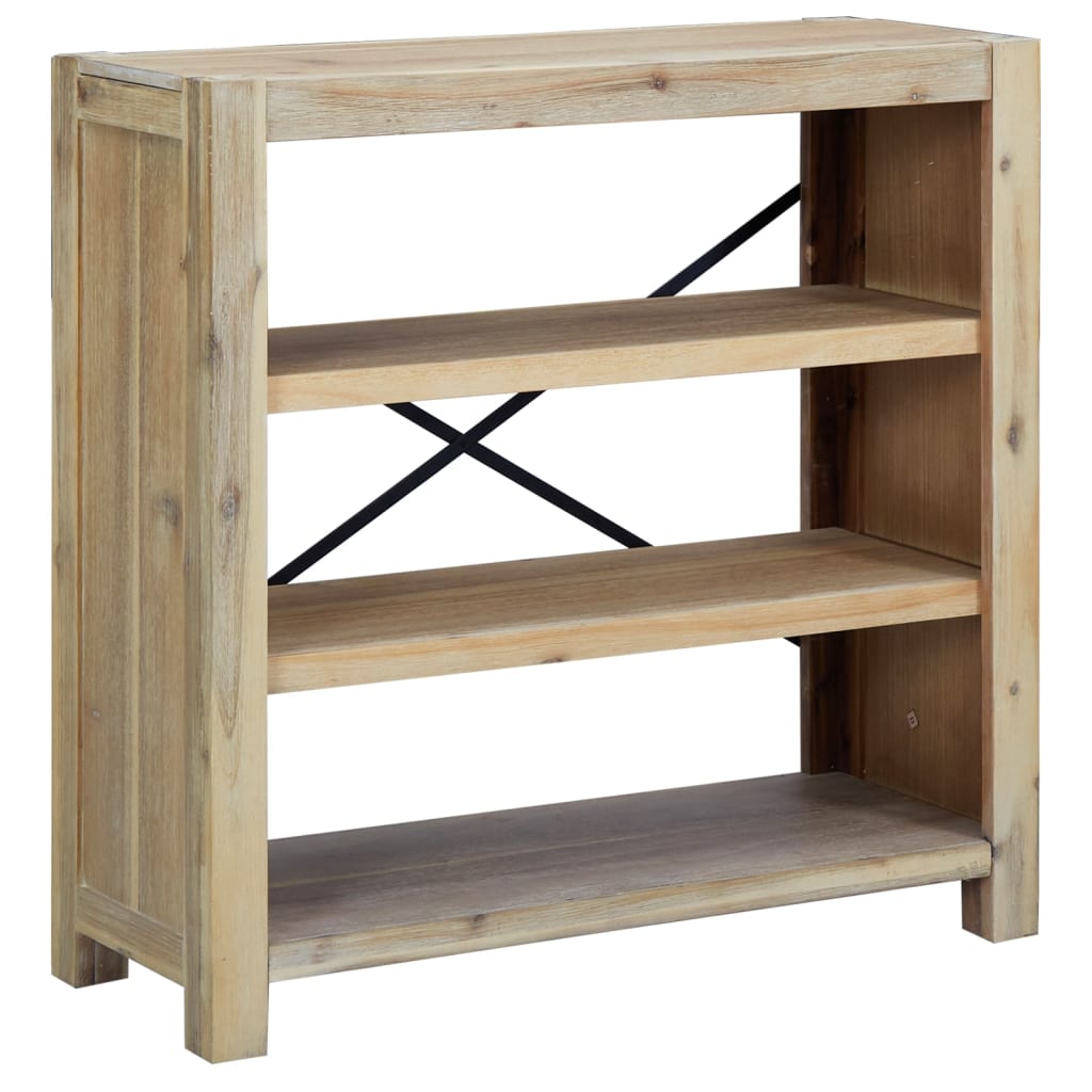Libreria a 3 Ripiani 80x30x80 cm in Legno Massello di Acacia | homemem39