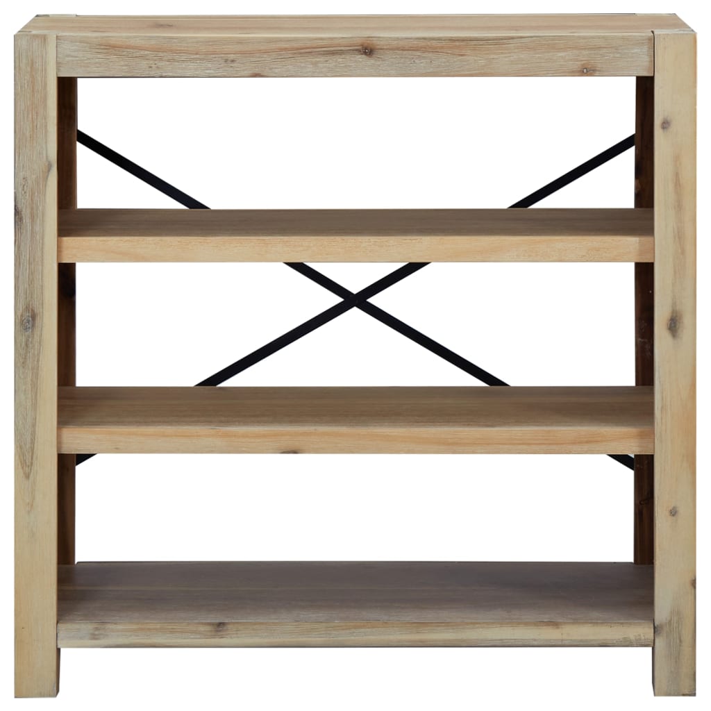 Libreria a 3 Ripiani 80x30x80 cm in Legno Massello di Acacia | homemem39