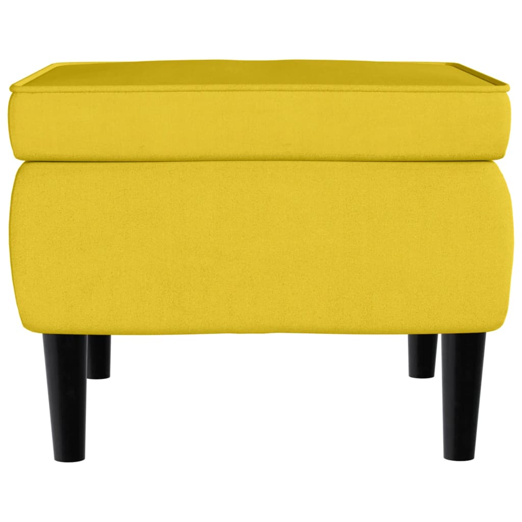 Wing Back Armchair with Mustard Yellow Velvet Footrest