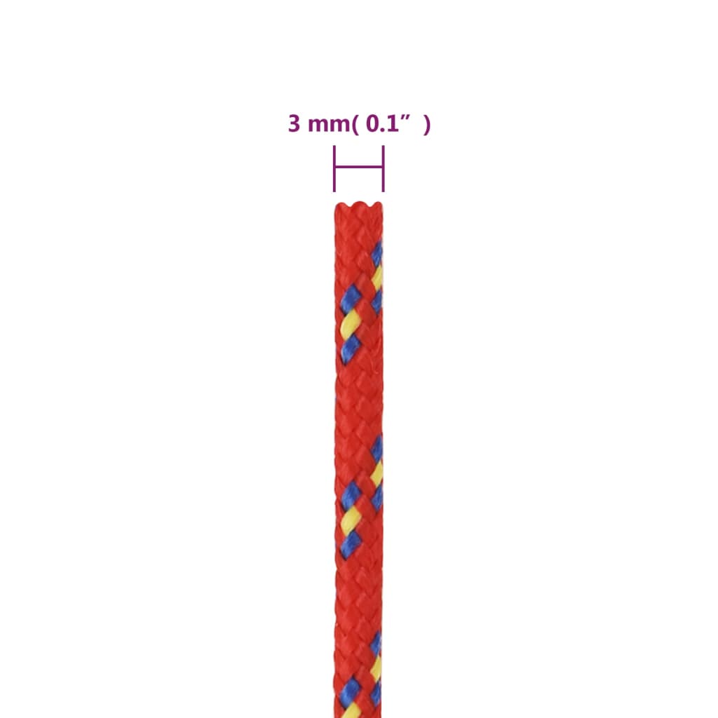 Corda per barca Rossa 3 mm 50 m in Polipropilene