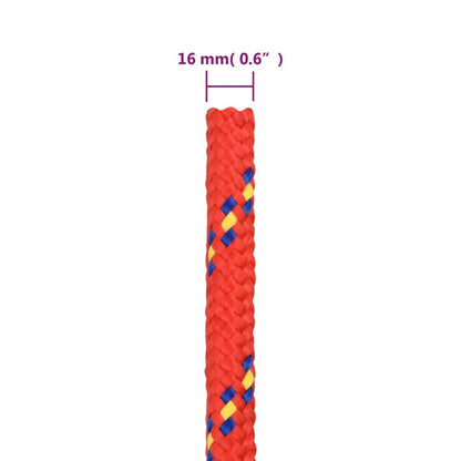 Corda per barca Rossa 16 mm 100 m in Polipropilene