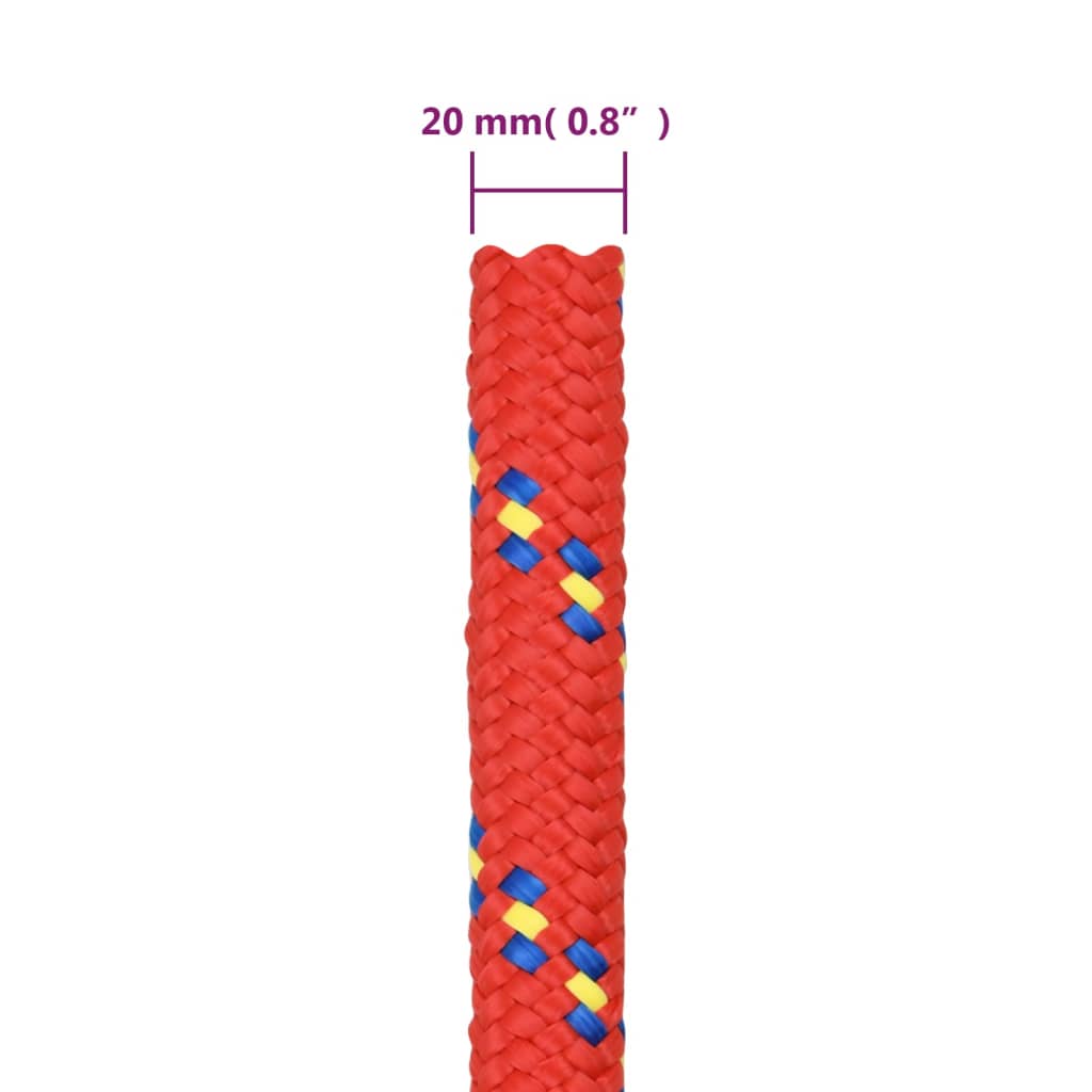 Corda per barca Rossa 20 mm 50 m in Polipropilene