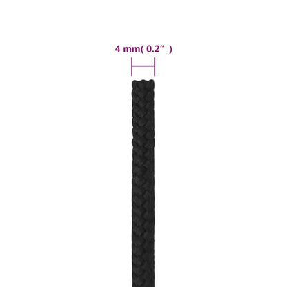 Corda per barca Completamente Nera 4 mm 250 m in Polipropilene | homemem39