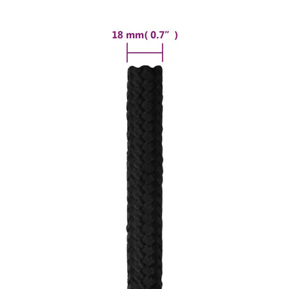 Corda per barca Completamente Nera 18 mm 50 m in Polipropilene | homemem39