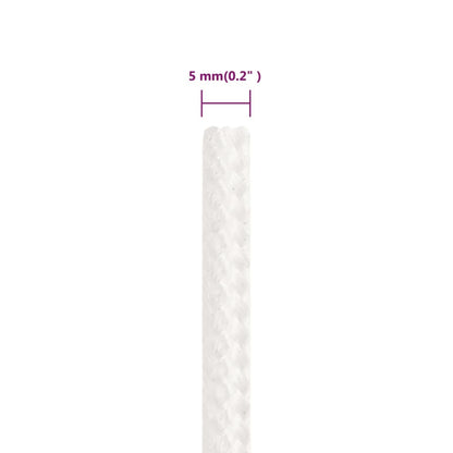 Corda per barca Completamente Bianca 5 mm 50 m in Polipropilene | homemem39