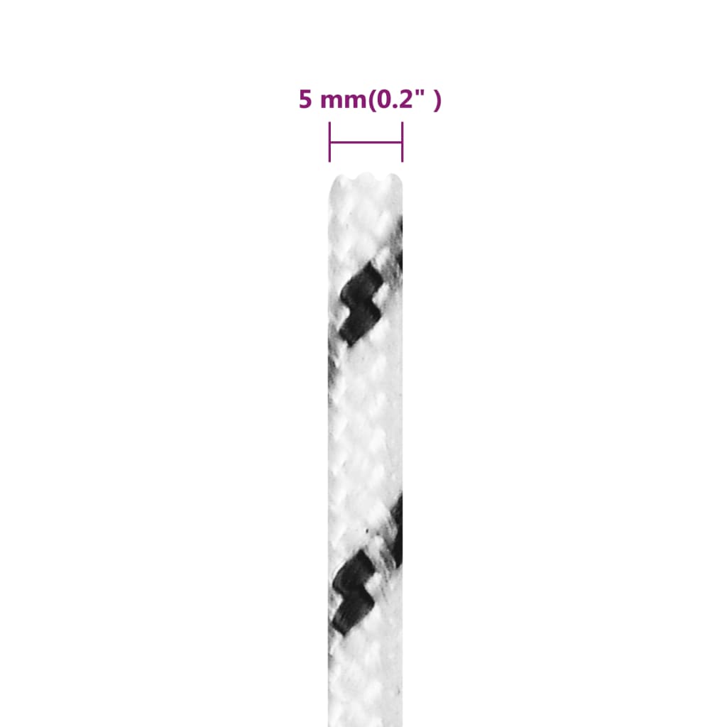 Corda Intrecciata per Barca Bianca 5 mm x 25 m Poliestere | homemem39