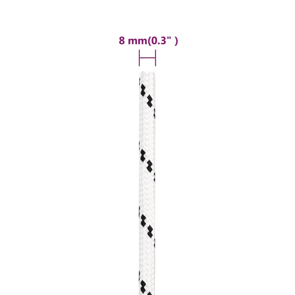 Corda Intrecciata per Barca Bianca 8 mm x 25 m Poliestere | homemem39