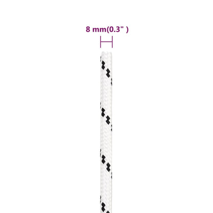 Corda Intrecciata per Barca Bianca 8 mm x 25 m Poliestere | homemem39