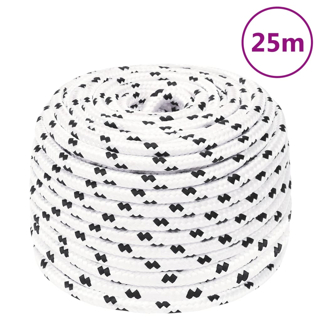 Corda Intrecciata per Barca Bianca 8 mm x 25 m Poliestere | homemem39