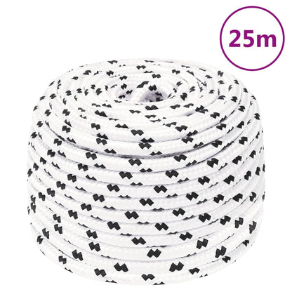 Corda Intrecciata per Barca Bianca 8 mm x 25 m Poliestere | homemem39