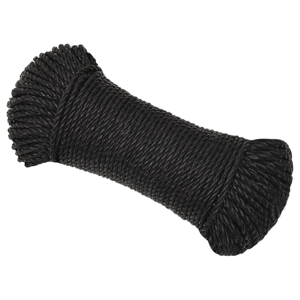 Corda da Lavoro Nera 8 mm 500 m in Polipropilene - homemem39