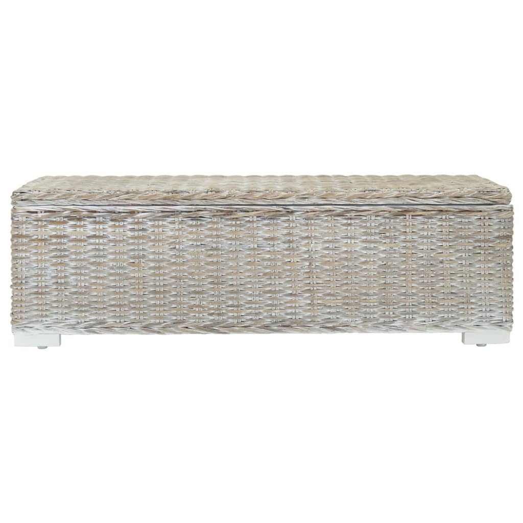 Portaoggetti Bianco 110cm Rattan Kubu Naturale e Massello Mogano | homemem39
