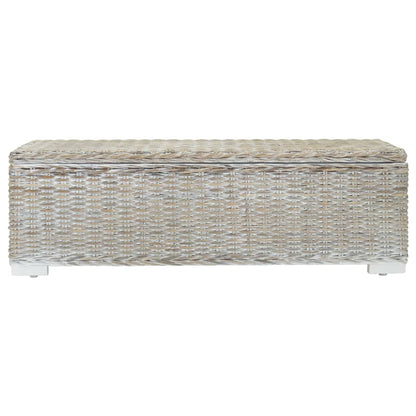 Portaoggetti Bianco 110cm Rattan Kubu Naturale e Massello Mogano | homemem39