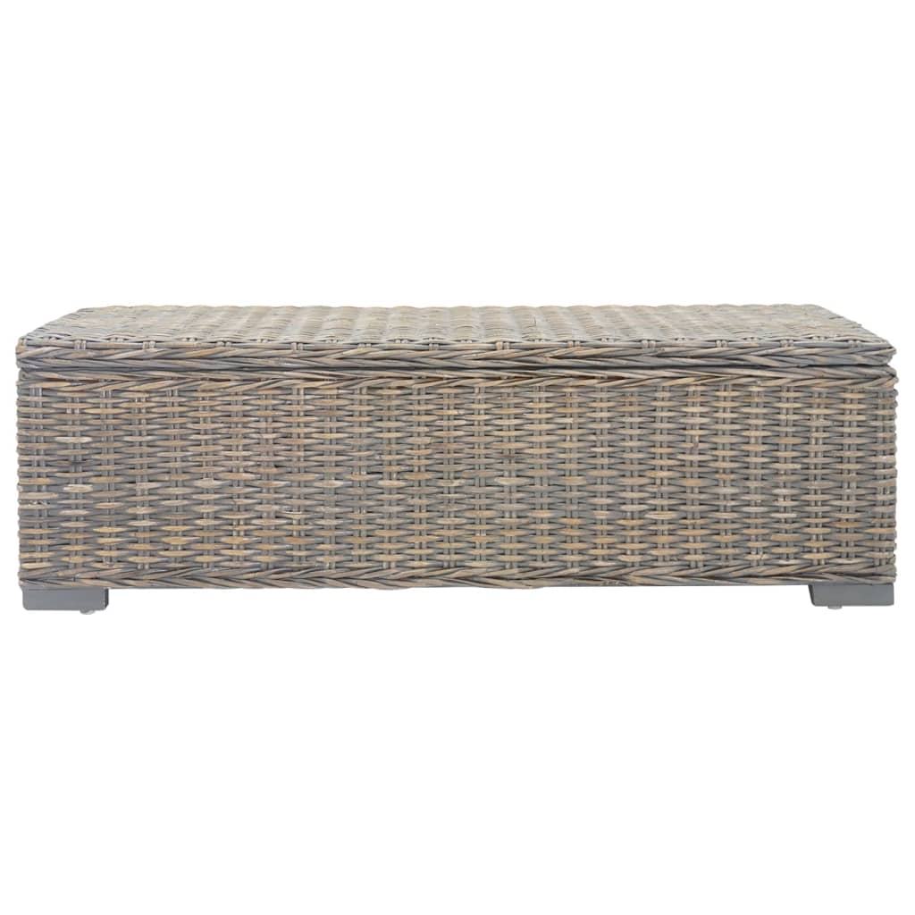 Portaoggetti Grigio 110cm Rattan Kubu Naturale e Massello Mogano | homemem39